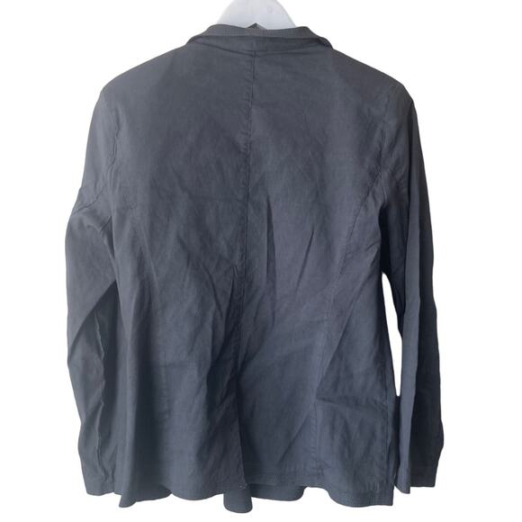 Eileen Fisher Green Edges Stitched Linen Blend Open Front L/S Cardigan - Size S - Picture 3 of 8